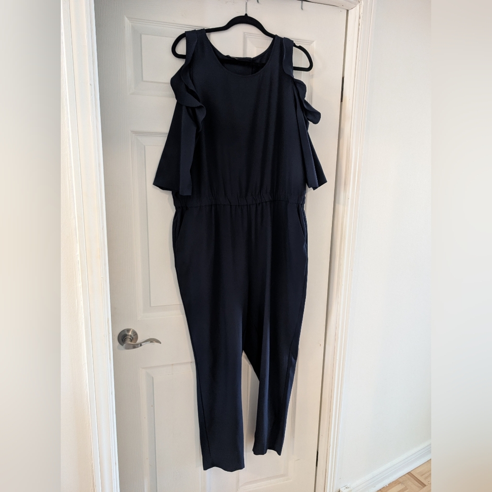 Onepiece Bleu Marine - Midnight Blue Ruffle Jumpsuit